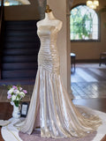 Ndyad Strapless Long Prom Dress, Beautiful Evening Party Dress HZ1024
