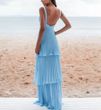 Ndyad Blue Prom Dress Long Evening Dress HZ1024