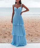 Ndyad Blue Prom Dress Long Evening Dress HZ1024