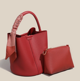 Evafashion trendy red niche versatile portable bucket bag HZ1024