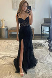 Ndyad Mermaid Lace Long Prom Dress, Purple Formal Evening Dress HZ1024