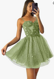 Ndyad Sweetheart Neck Tulle Lace Short Prom Dress, Dark Blue Homecoming Dress HZ1024