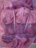 Ndyad Printed A Line Spaghetti Strap Corset Prom Dress HZ1024