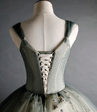 Ndyad Green Sweetheart Ball Gown Beaded Tulle Formal Dress, Ball Gown Sweet 16 Dresses HZ1024