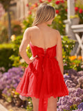 Ndyad Line Tulle Strapless Homecoming Dress HZ1024