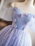 Ndyad Appliques Sequins Homecoming Dress, Beautiful A-Line Short Prom Dress HZ1024