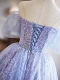 Ndyad Appliques Sequins Homecoming Dress, Beautiful A-Line Short Prom Dress HZ1024
