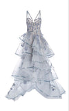 Ndyad Spaghetti Straps Tulle Embroidered Long Ball Dress HZ1024