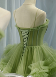 Ndyad A-line Spaghetti Strap Tulle Long Evening Gown HZ1024