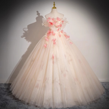 Evafashion A-line Off-Shoulder Tulle Long Prom Dress, Sweet 16 Dress HZ1024