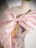Ndyad A-line Strapless Sequined Long Prom Dress, Sweet 16 Dress HZ1024