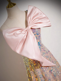Ndyad A-line Strapless Sequined Long Prom Dress, Sweet 16 Dress HZ1024