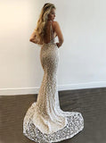 Ndyad Gorgeous V-Neck Prom Party Gowns Lace Mermaid Evening Gowns HZ1024