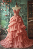 Ndyad Vintage A-line Sweetheart Neck Long Evening Gown Sweet Beaded Applique Dress HZ1024