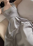 Ndyad style niche light luxury white straps dress elegant white birthday dress HZ1024