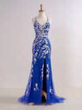 Ndyad V Neck Long Prom Dress with Appliques Beading HZ1024