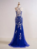 Ndyad V Neck Long Prom Dress with Appliques Beading HZ1024