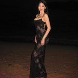 Ndyad Mermaid Spaghetti Strap Long Prom Dress See-through Evening Dress With Slit HZ1024