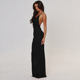 Ndyad Mermaid Halter Neck Long Ball Dress Backless Evening Dress HZ1024