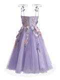 Ndyad Sweetheart Neckline Lavender Applique Mini Short Prom Dress Homecoming Dress HZ1024