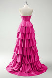 Ndyad A-line strapless sweetheart neck satin simple long prom dress HZ1024