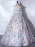 Ndyad Tulle Sequin Lace Long Prom Dress, Lace Long Formal Dress HZ1024