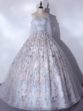 Ndyad Tulle Sequin Lace Long Prom Dress, Lace Long Formal Dress HZ1024