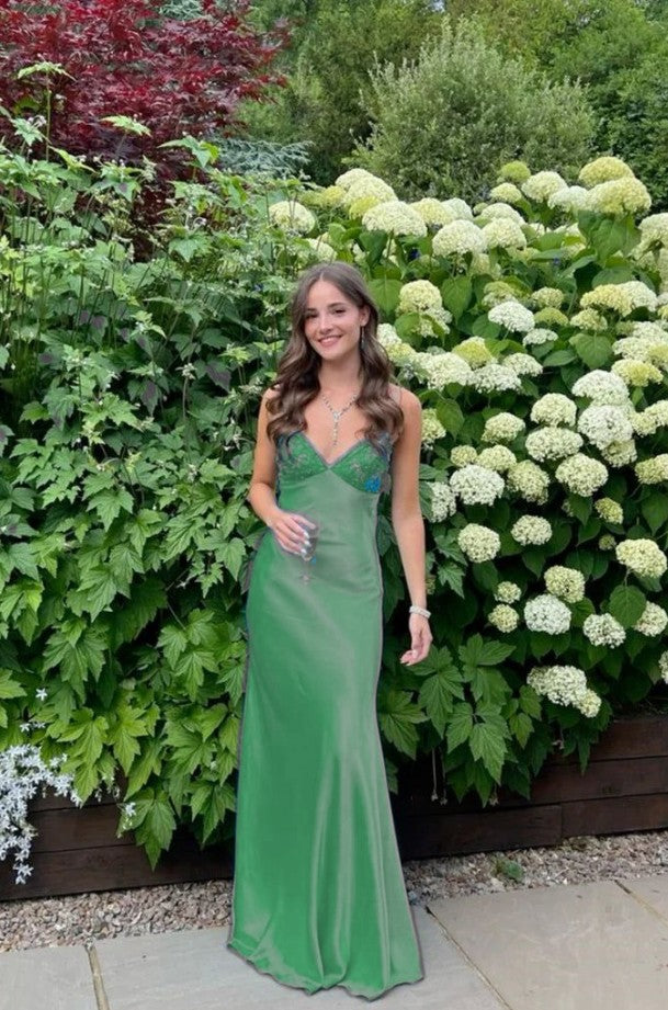 Ndyad Blue?? Spaghetti Strap Mermaid Gown for Prom&Party Sleeveless Satin Vintage Formal Evening Dress HZ1024