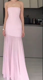 Ndyad Mermaid Pink Long Prom Dresses Formal Graduation Party Dress Evening Dress HZ1024