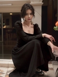 Ndyad style high-end white waist long-sleeved dress HZ1024