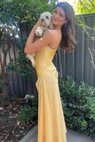 Ndyad c Yellow Long Sheath Prom Dress With Split HZ1024