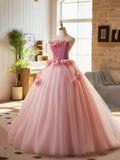 Ndyad A-Line Strapless Velvet Tulle Long Prom Dress, Sweet 16 Princess Dress HZ1024