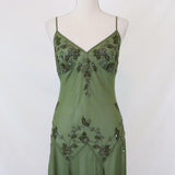 Ndyad Prom Dresses Under $180??Gothic Spaghetti Straps Blue Satin Chiffon Sheath Evening Dress with Beading HZ1024