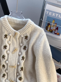 Ndyad Horn Button Embroidery Cardigan HZ1024