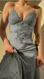 Ndyad Spaghetti Straps V-neck Beaded Backless Prom Dresses Party Dresses HZ1024