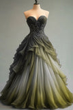 Ndyad Sweetheart Neck Tulle Beaded Long Prom Dress Elegant Quincea?era Dress HZ1024