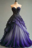 Ndyad Sweetheart Neck Tulle Beaded Long Prom Dress Elegant Quincea?era Dress HZ1024