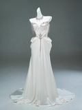 Ndyad Satin A-line Sweetheart Beaded Long Prom Dress, Elegant Adult Ceremony Graduation Prom Dress HZ1024