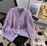 Evafashion Japanese floral V-neck Long-sleeved cardigan HZ1024