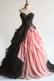 Ndyad Sweetheart Neck Chiffon Applique Long Prom Dress Elegant Evening Gown HZ1024