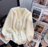 Evafashion college style, furry cardigan sweater coat HZ1024