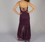 Ndyad Sweetheart High Low Party Dress, Purple Spaghetti Straps Prom Dress HZ1024