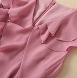 Evafashion V-Neck Chiffon Pleated Sleeveless Back Zippered Long Prom Dress Beautiful Party Dress HZ1024