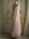Ndyad Prom Dresses Under $180||Lovely Pink ??Chiffon Prom Dress Princess Pearls Spaghetti Straps Evening Dresses HZ1024