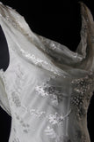 Ndyad Chiffon Beaded Long Prom Dress Simple Mermaid Wedding Dress HZ1024
