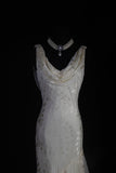 Ndyad Chiffon Beaded Long Prom Dress Simple Mermaid Wedding Dress HZ1024