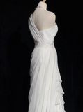 Ndyad Bodycon Satin Tulle Long Prom Dress Simple Wedding Dress HZ1024