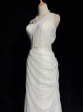 Ndyad Bodycon Satin Tulle Long Prom Dress Simple Wedding Dress HZ1024