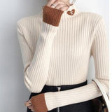 Ndyad Neck Long Sleeves Slim Fit Pullover Sweater HZ1024