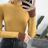 Ndyad Neck Long Sleeves Slim Fit Pullover Sweater HZ1024